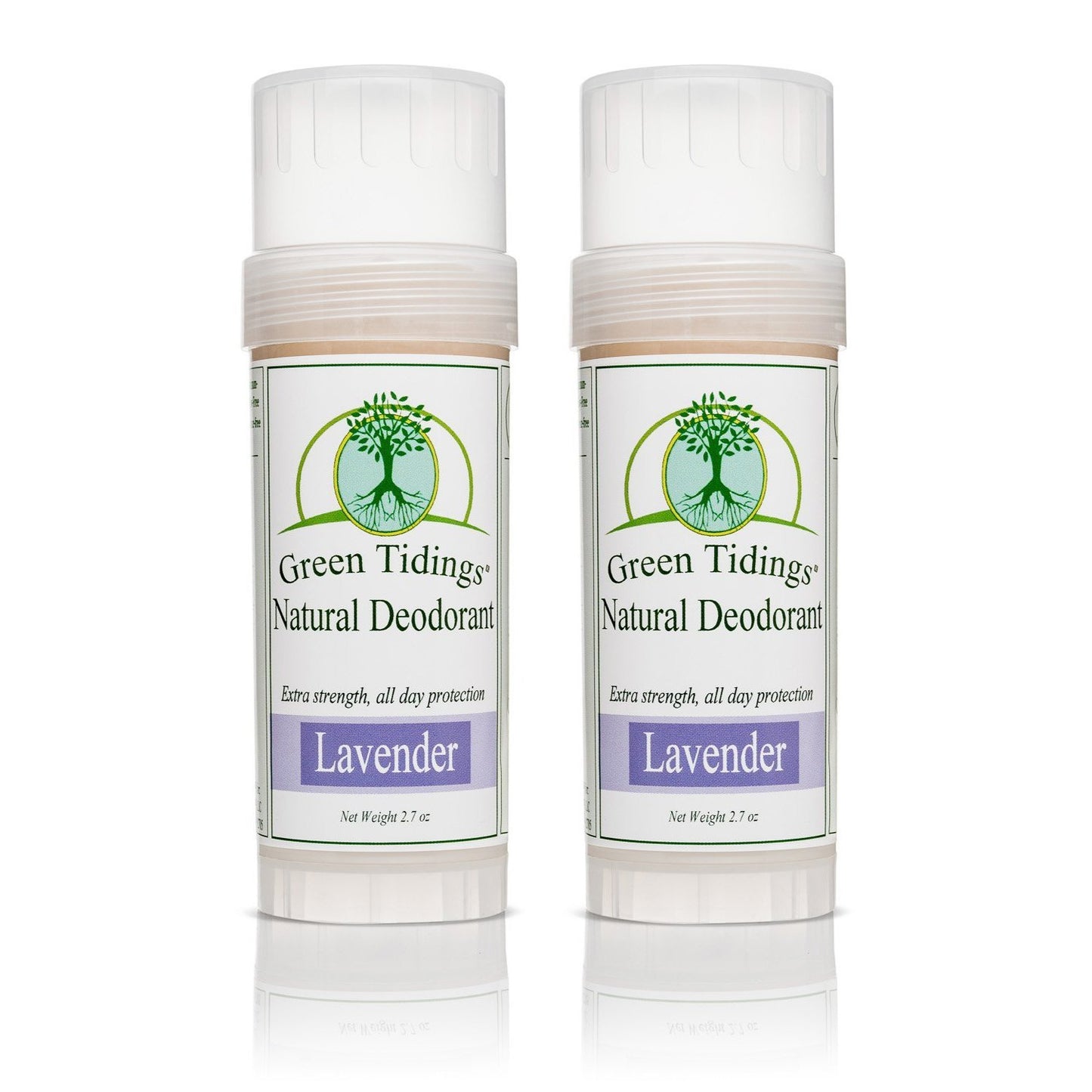 Green Tidings All Natural Deodorant- Lavender, 2.7 Ounces 2 PACK - Green Tidings